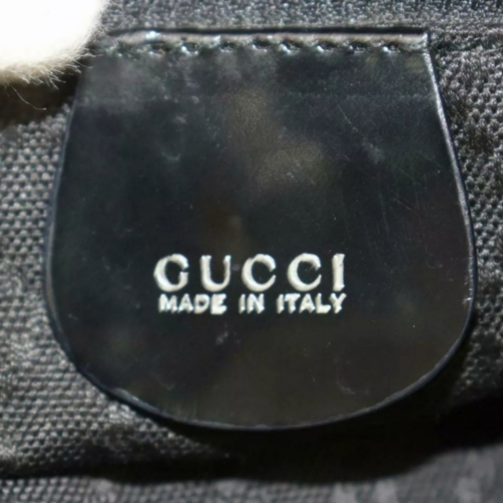GUCCI 🖤 Authentic Bamboo Handle Black Nylon Purse Hobo Shoulder Bag - Picture 7 of 9